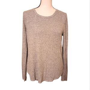 Old Navy Long Sleeve Ribbed Tee in Marled Grey, Sz. S